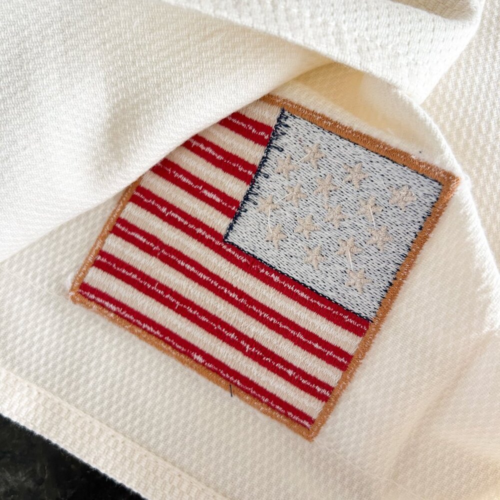 Patriotic Linen Kitchen or Bath Towel, Flag Towel, New with Tags Americana Decor - Picture 4 of 5